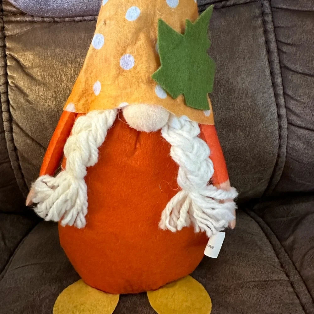 🌵 3/$15 Fall Autumn Leaf 14 inch tall fabric weighted gnome (see description)
